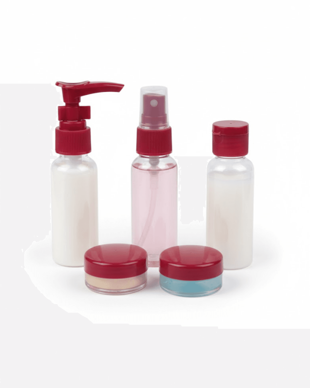 30 ml 5'li Seyahat Banyo Şişe Seti Sızdırmaz Tasarım Şeffaf Kozmetik Kaplar 5