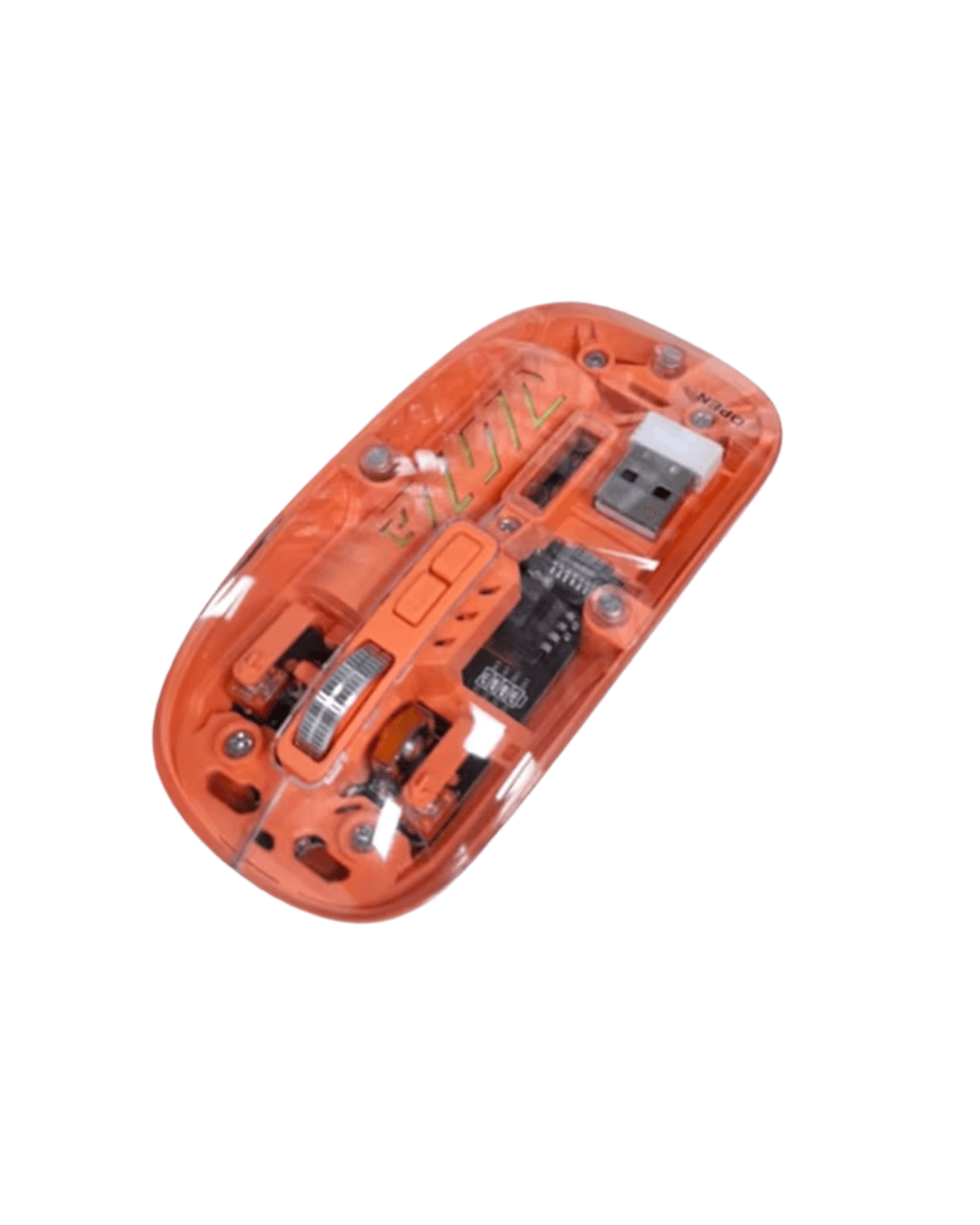 M223 Kablosuz Bluetooth Mouse Turuncu Şeffaf Sessiz Tıklama Ergonomik Tasarım 5