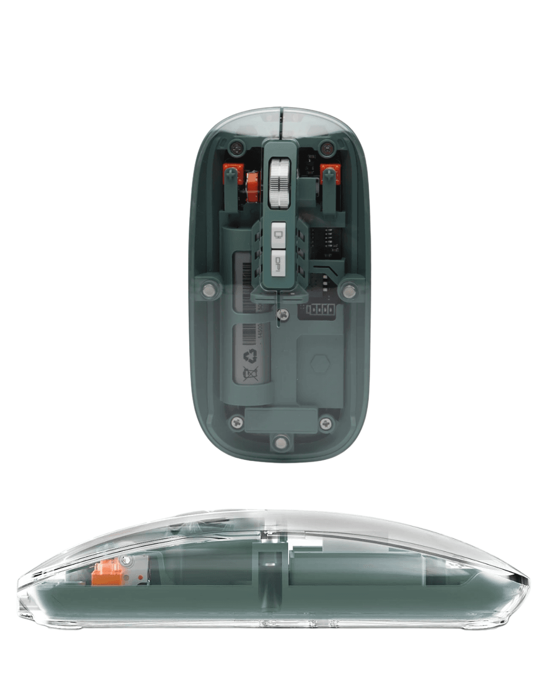 Şeffaf Tasarımlı Bluetooth Kablosuz Mouse Pilli 1000-2400 DPI Sessiz Tıklama 6