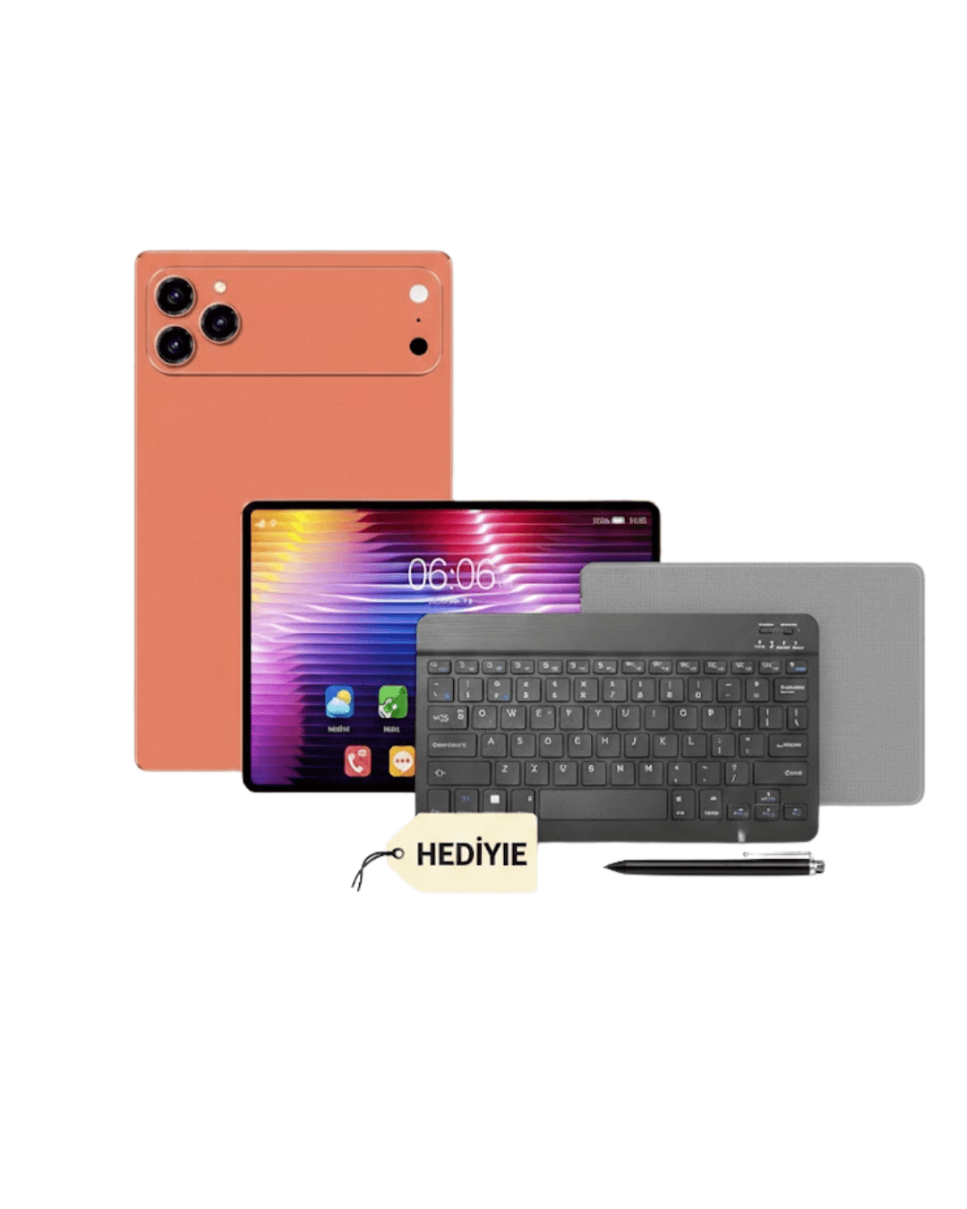 Dokunmatik Android Tablet Klavyeli Kalemli Kılıflı Set Tam Donanımlı 5