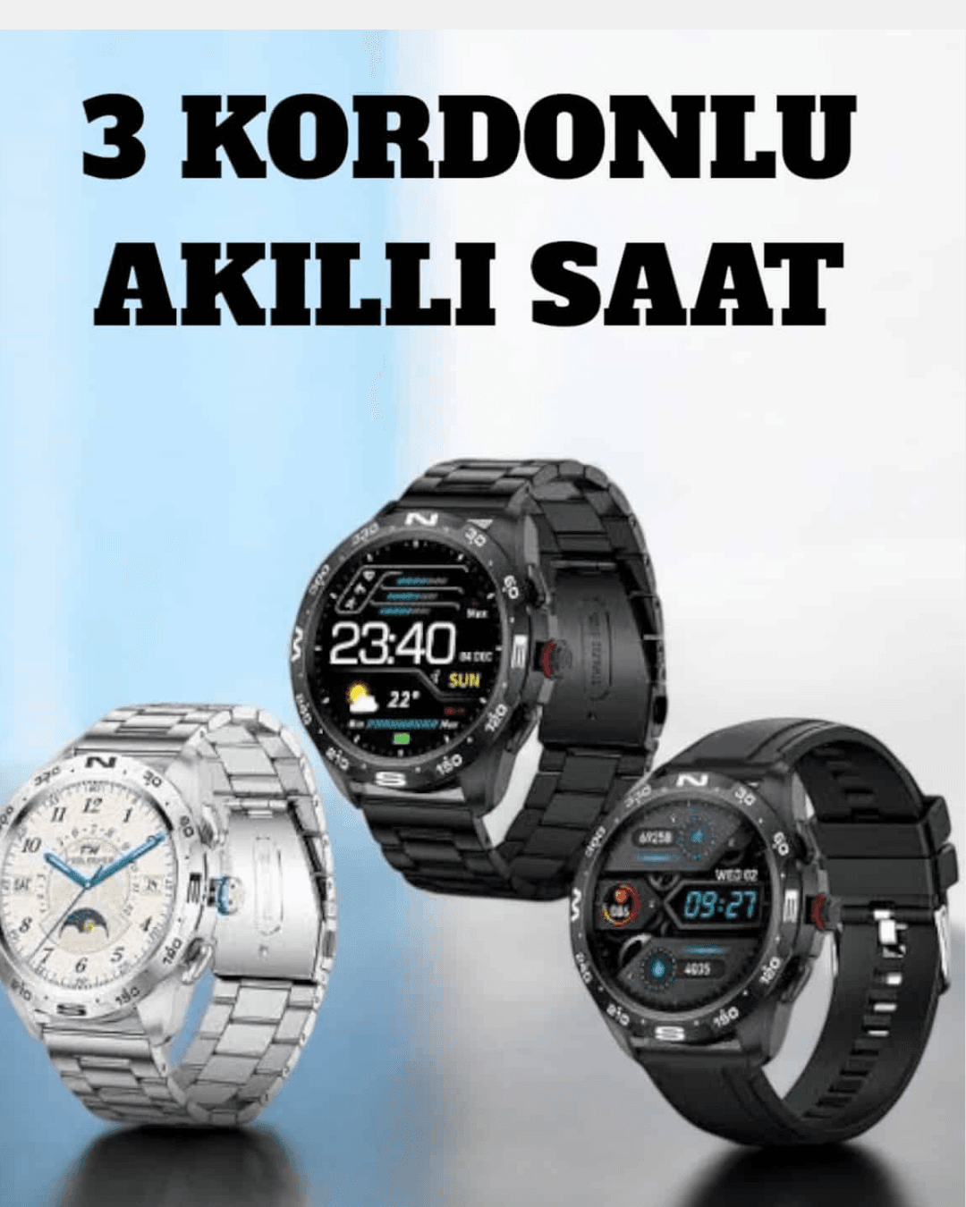 GT3 Max Akıllı Saat Arama Cevaplama Titreşim Nabız Uyku Takibi Siyah