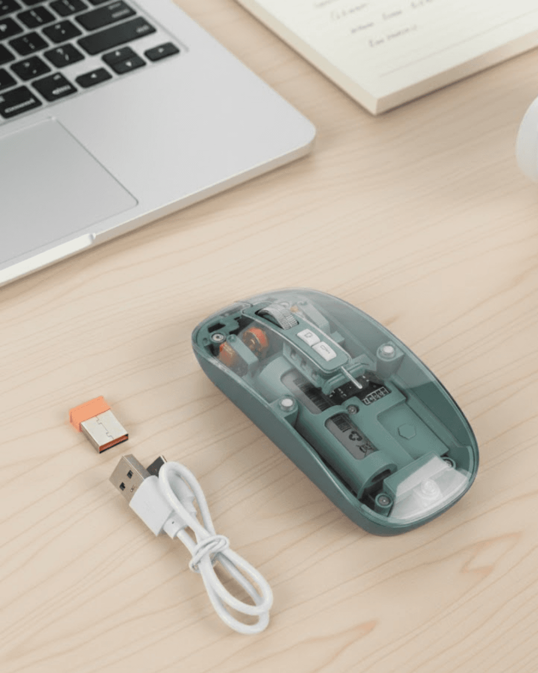 M223 Mouse Yeşil Pilli Kablosuz Mouse Bluetooth USB Sessiz Tıklama