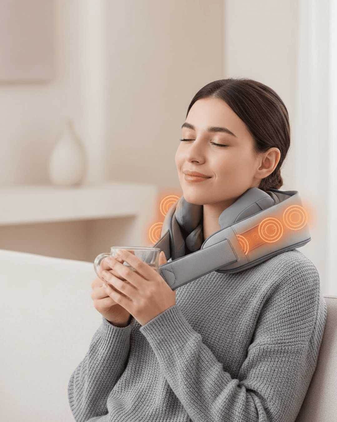 1800mAh Pil Kapasiteli Boyun Masaj Aleti – Isıtmalı ve Sessiz