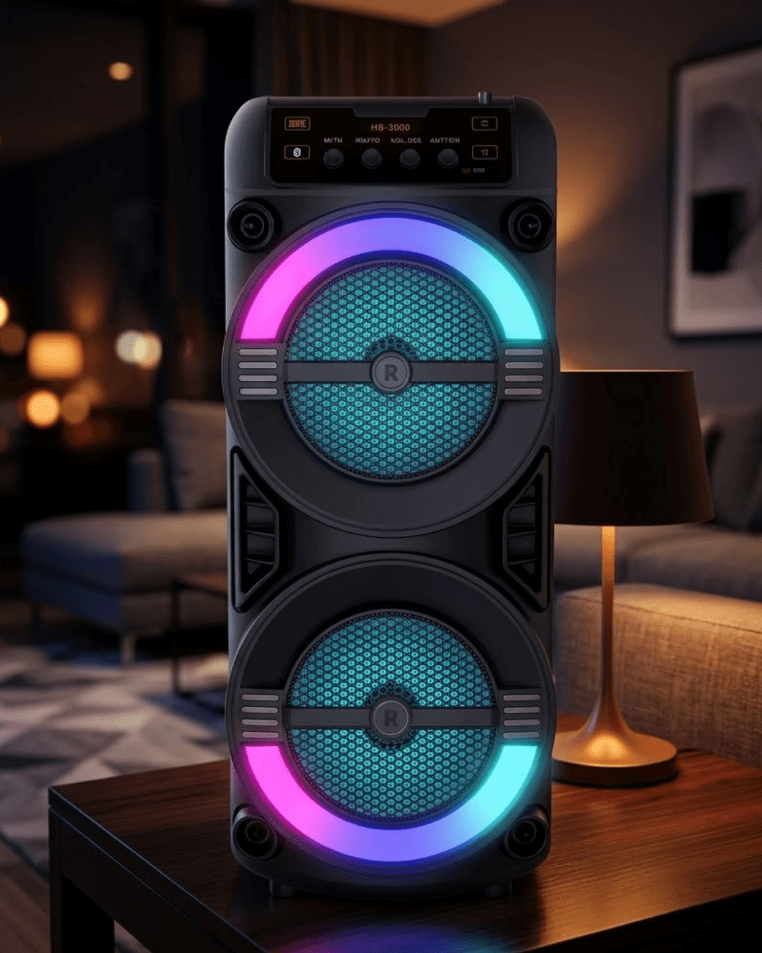RGB Işıklı Bluetooth Hoparlör Kablosuz Taşınabilir Stereo Speaker Güçlü Ses