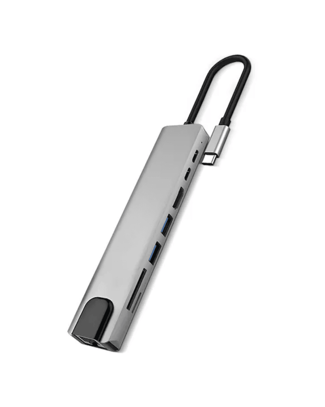 Type C Hub Çoklayıcı 8 Port USB HDMI RJ45 Kart Okuyucu Taşınabilir 6