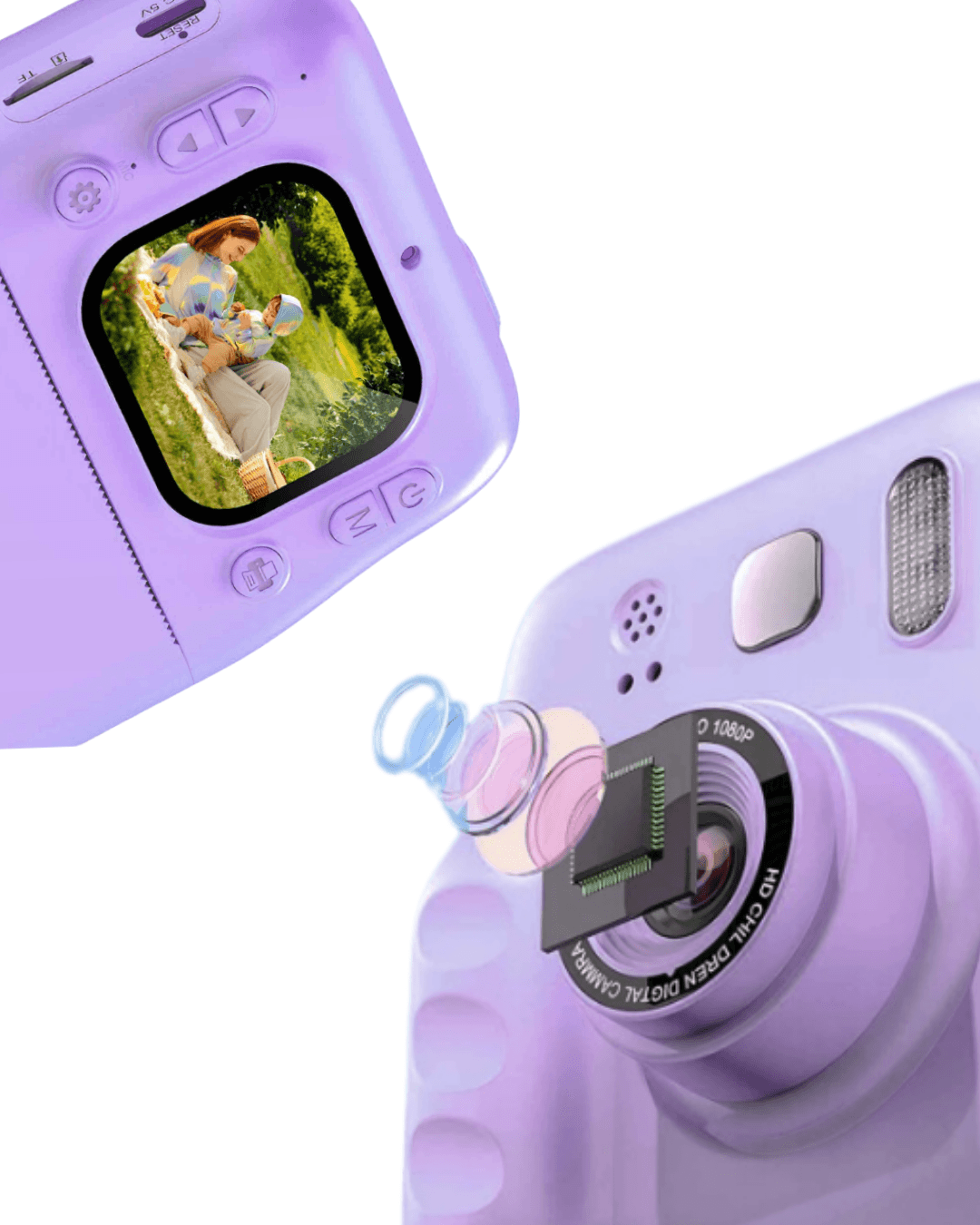 Y300H Printer Kamera Mor Çocuklar İçin Anında Baskılı Fotoğraf Makinesi 6