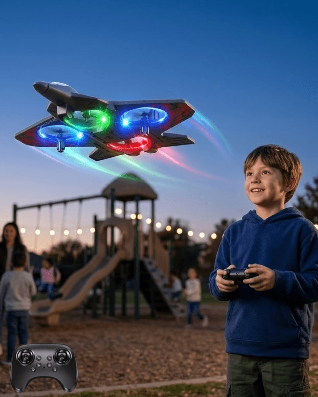 Uzaktan Kumandalı LED Işıklı Drone Uçak 360 Derece Dönüş Akrobatik Oyuncak Drone