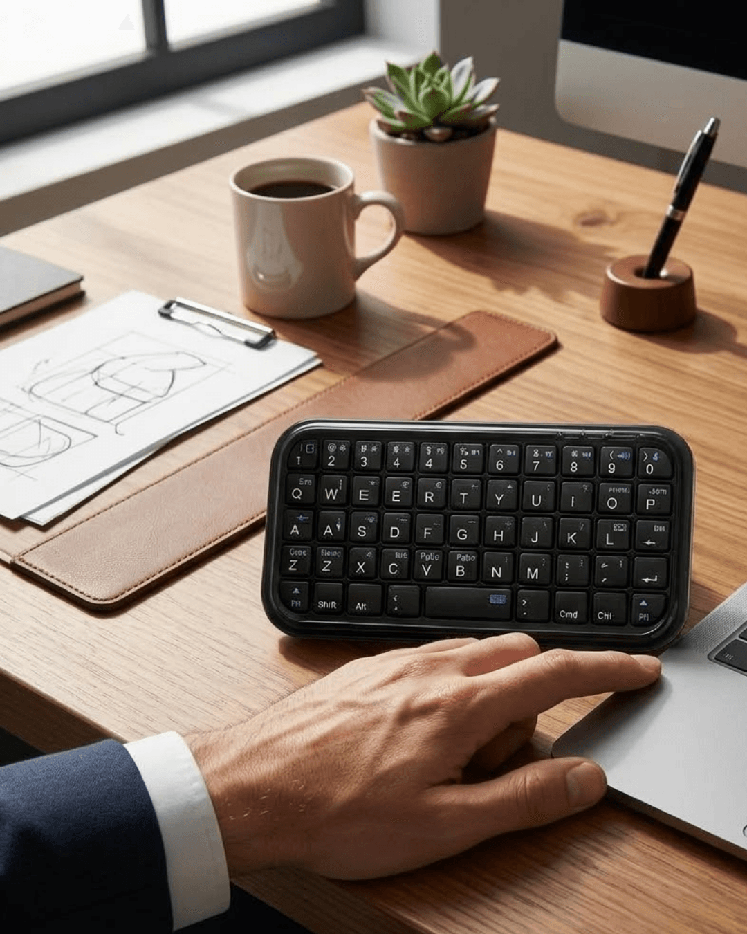 Kablosuz Mini Bluetooth Klavye Telefon Tablet PC Uyumlu Taşınabilir Şarjlı