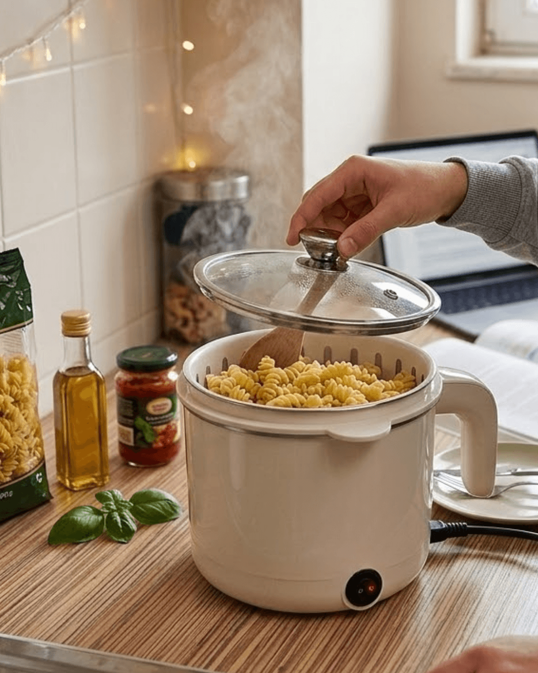 Elektrikli Mini Tencere 1 Litre Çorba Pilav Makarna Pişirici Çok Fonksiyonlu