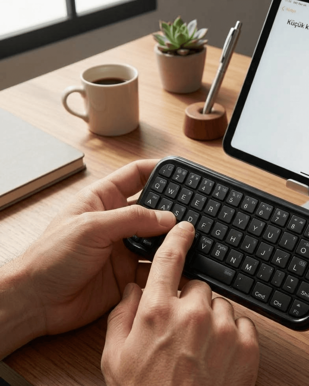 Taşınabilir Mini Bluetooth Klavye Şarjlı Kablosuz Klavye Telefon Tablet PC