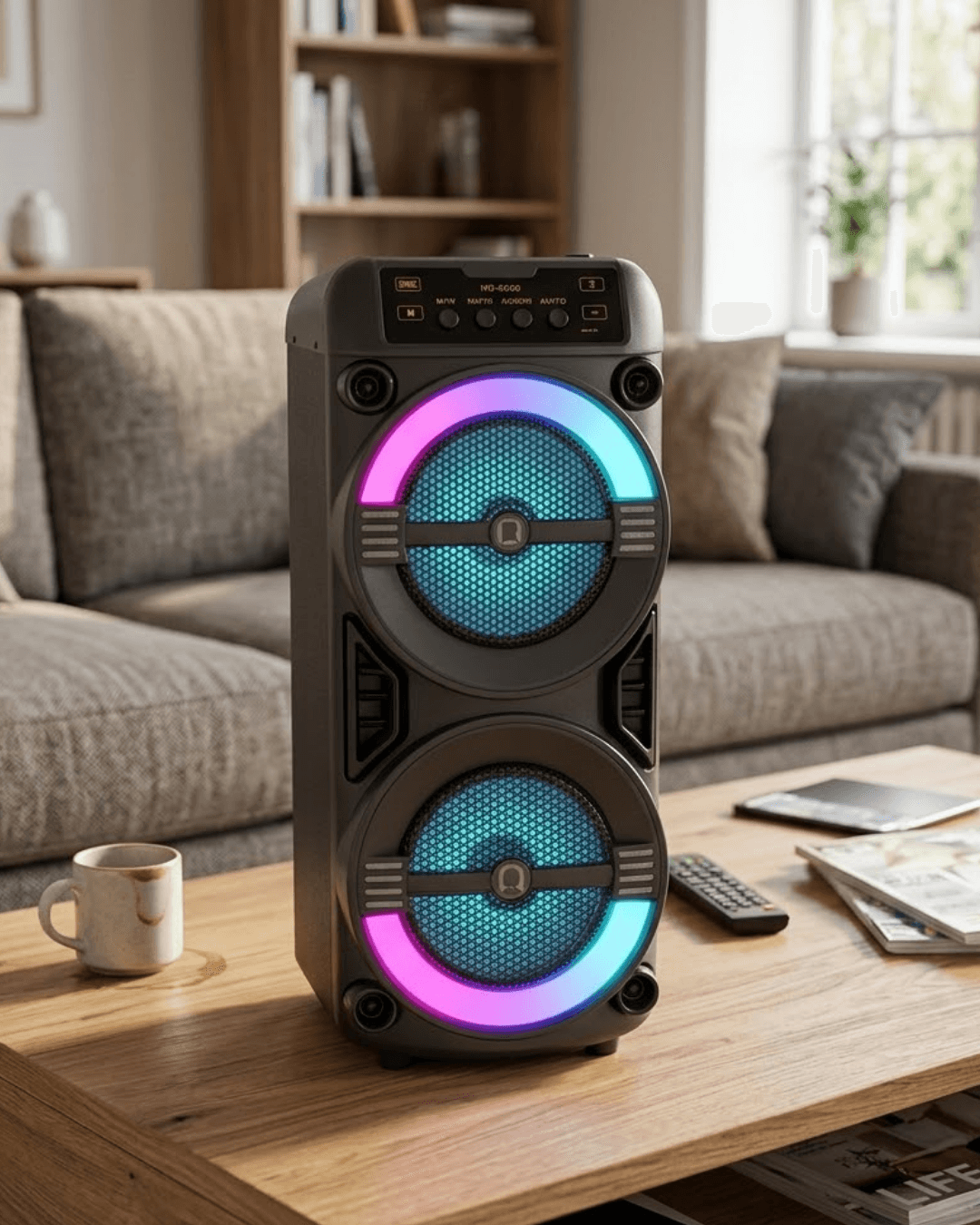 Taşınabilir Bluetooth Hoparlör RGB Işık Efektli Stereo Ses USB TF Kart Destekli