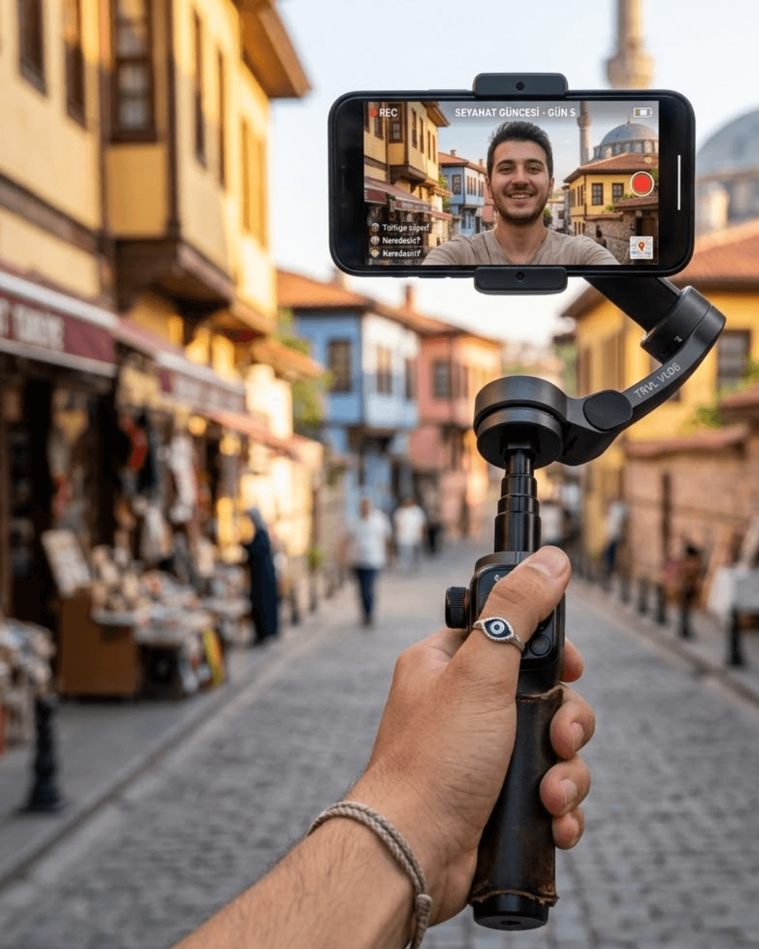 Telefon Gimbal Stabilizer Video Sabitleyici Vlog Çekim Aparatı 3 Eksen