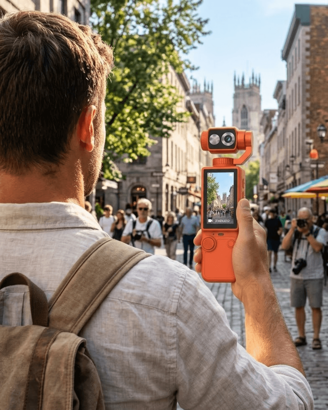 Kompakt 4K Gimbal Kamera 180 Derece Döner Başlık Stabil Video Vlog