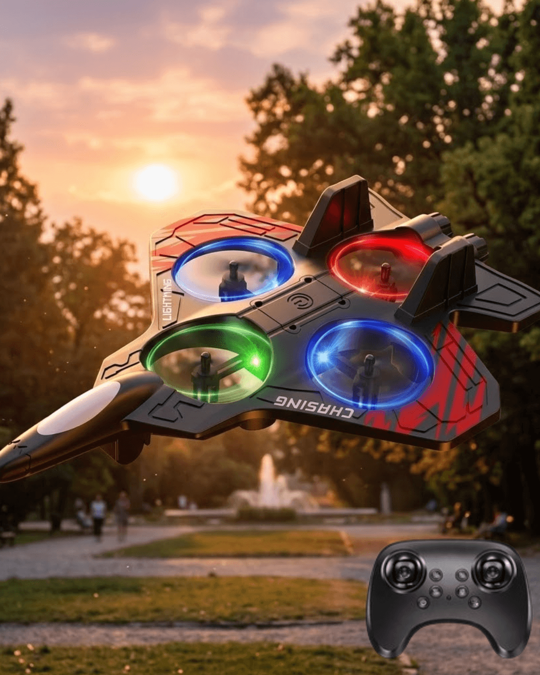 Uzaktan Kumandalı LED Işıklı Drone Uçak 360 Derece Akrobatik Hareketli Oyuncak