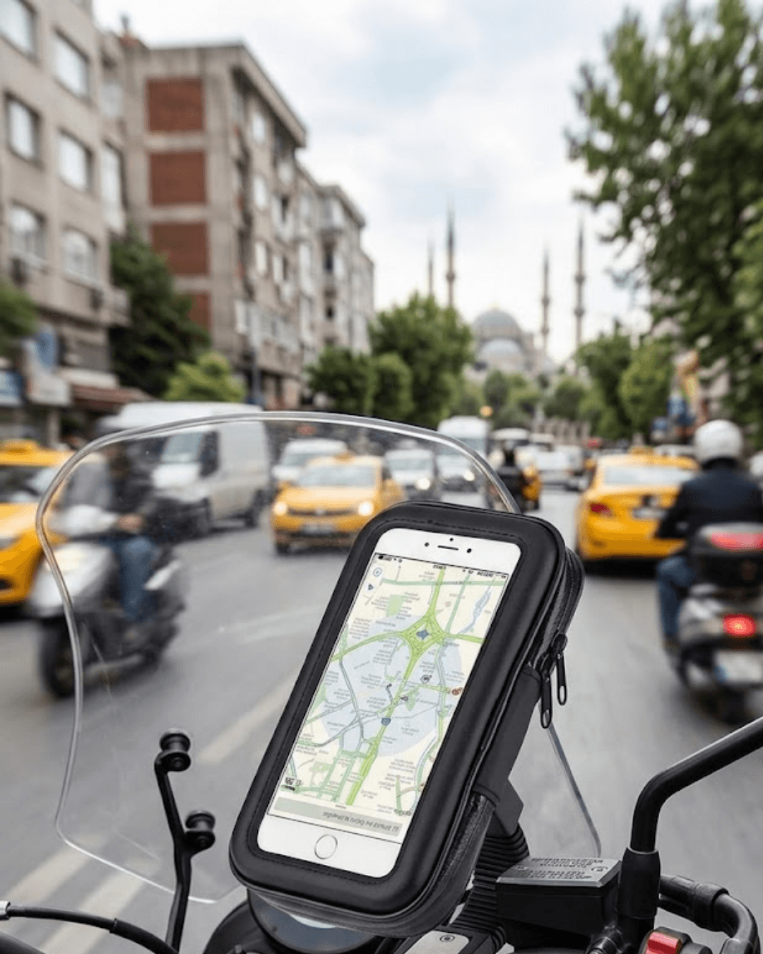 Su Geçirmez Motosiklet Telefon Tutucu | Evrensel Gidon Navigasyon Standı