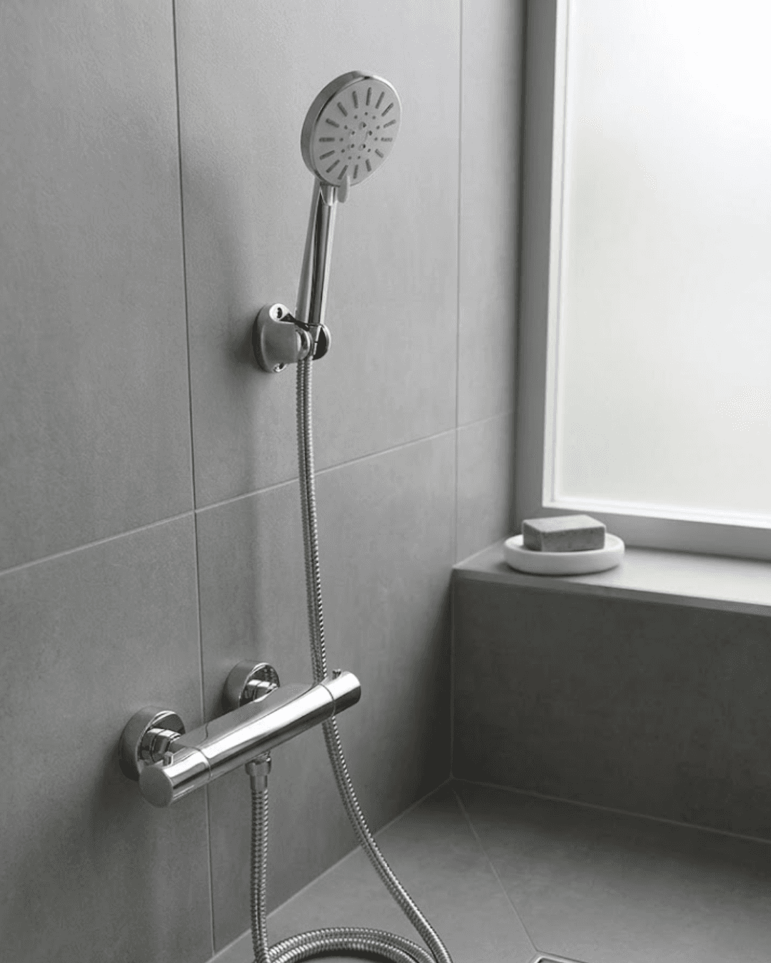 4 Kademeli El Duşu Spiral Hortumlu Krem Banyo Duş Başlığı Seti
