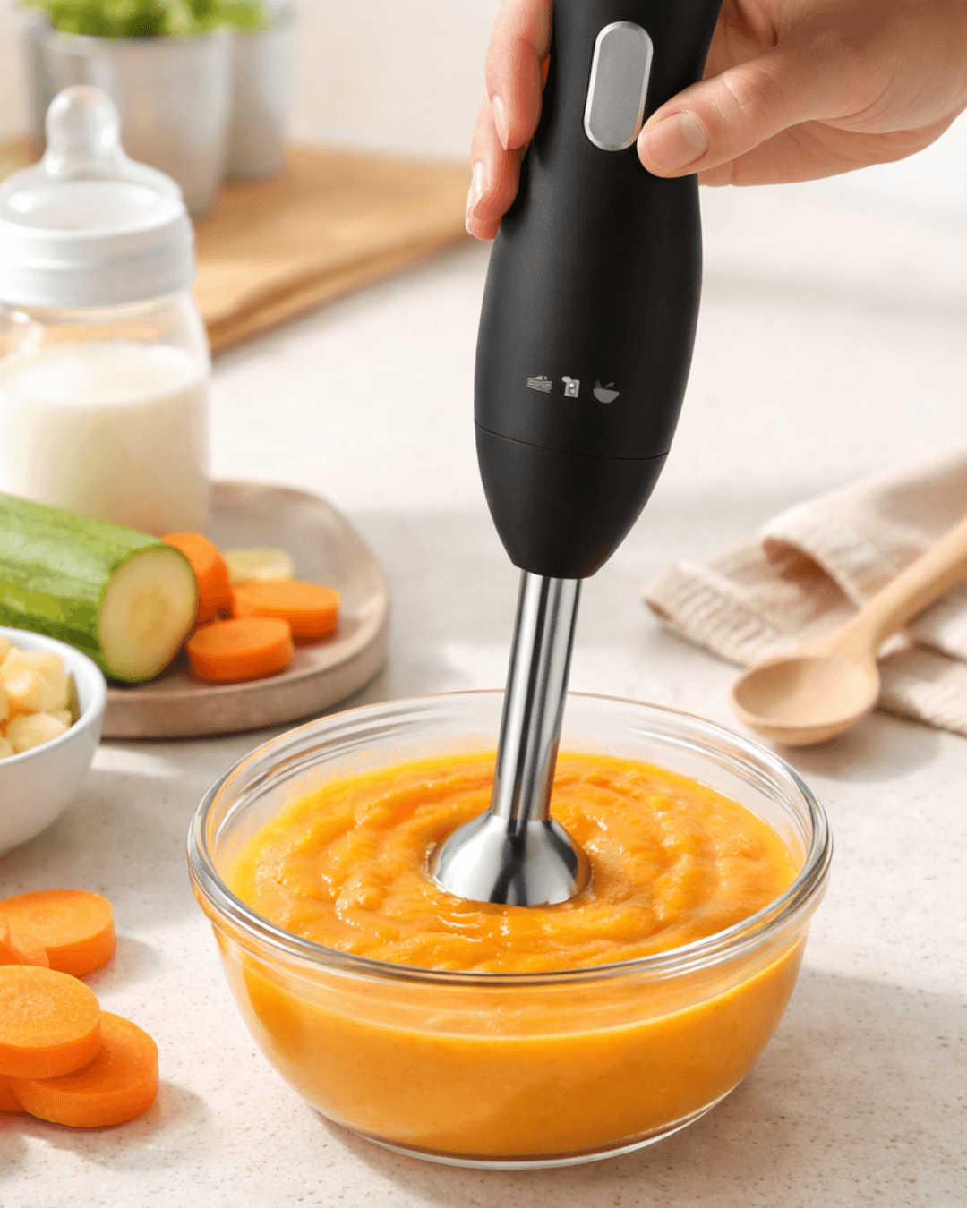 Ergonomik El Blenderı Paslanmaz Çelik Metal Blender Ayağı Güvenli Kullanım