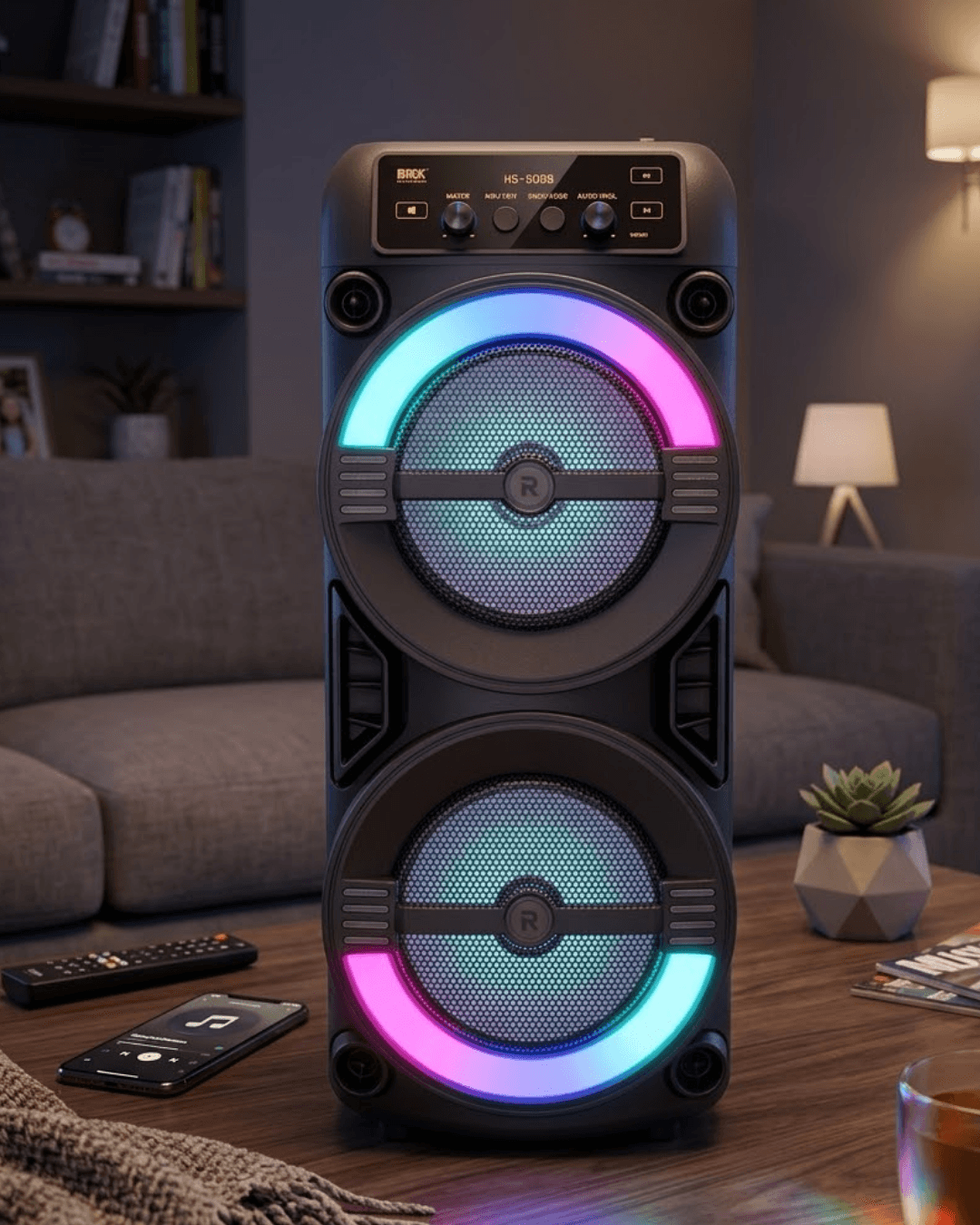 RGB Işıklı Taşınabilir Bluetooth Hoparlör Güçlü Stereo Ses USB TF Kart