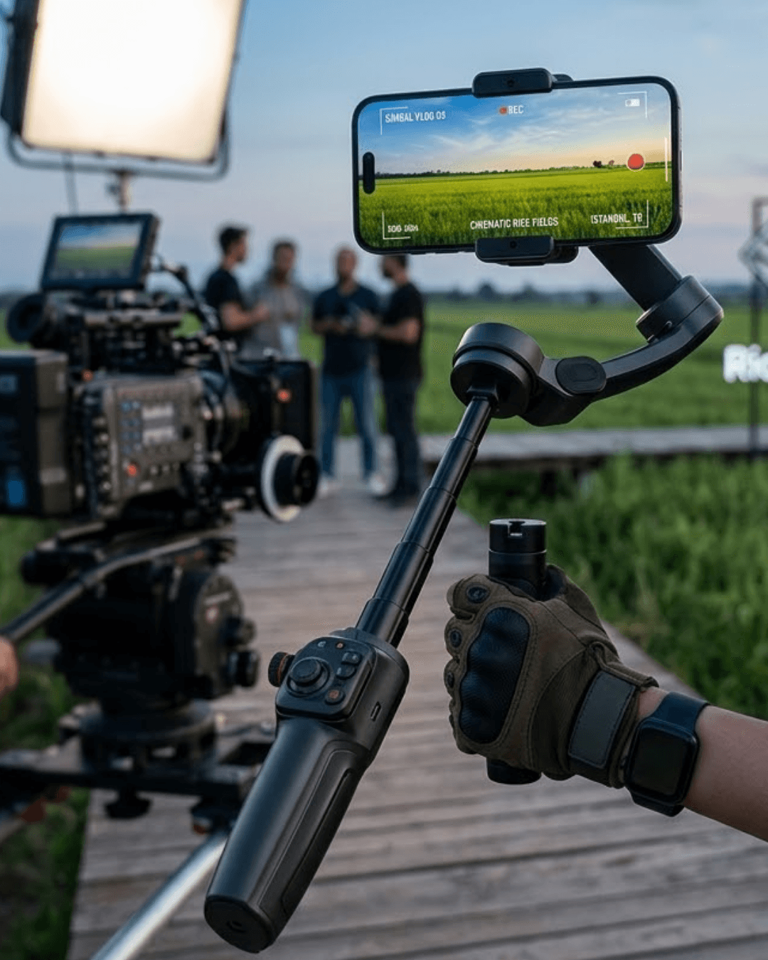 Profesyonel Telefon Gimbal Stabilizer Vlog Aparatı 3 Eksen Sabitleyici