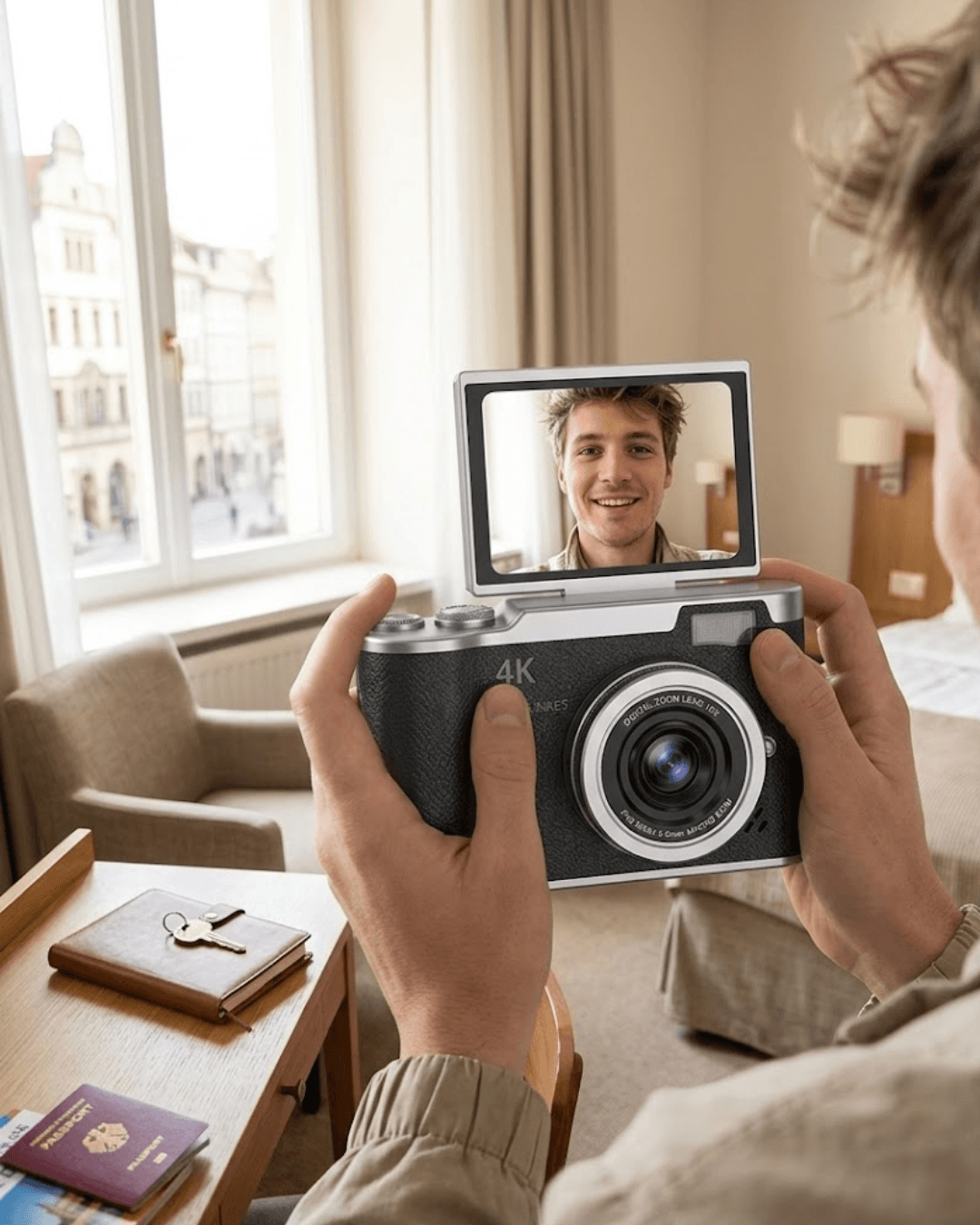 48 MP 4K Dijital Kamera 8X Zoom 180 Derece Ekran Yeni Başlayanlar İçin