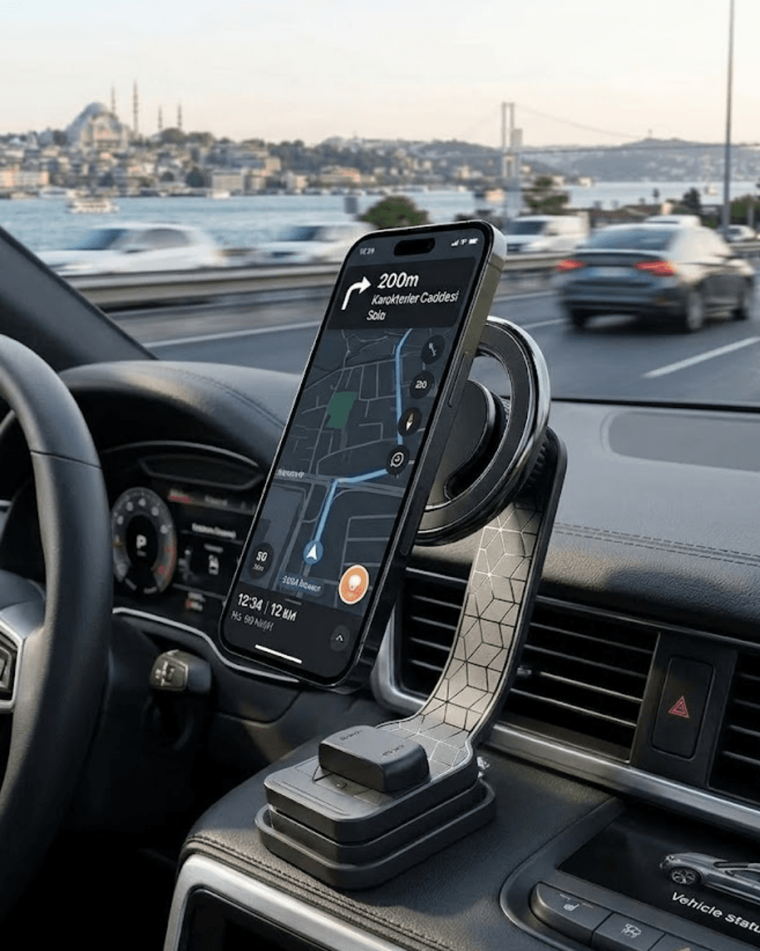 ZJ11 Araç İçi Manyetik Telefon Tutucu 360 Derece Dönebilen Katlanabilir Navigasyon Tutucu