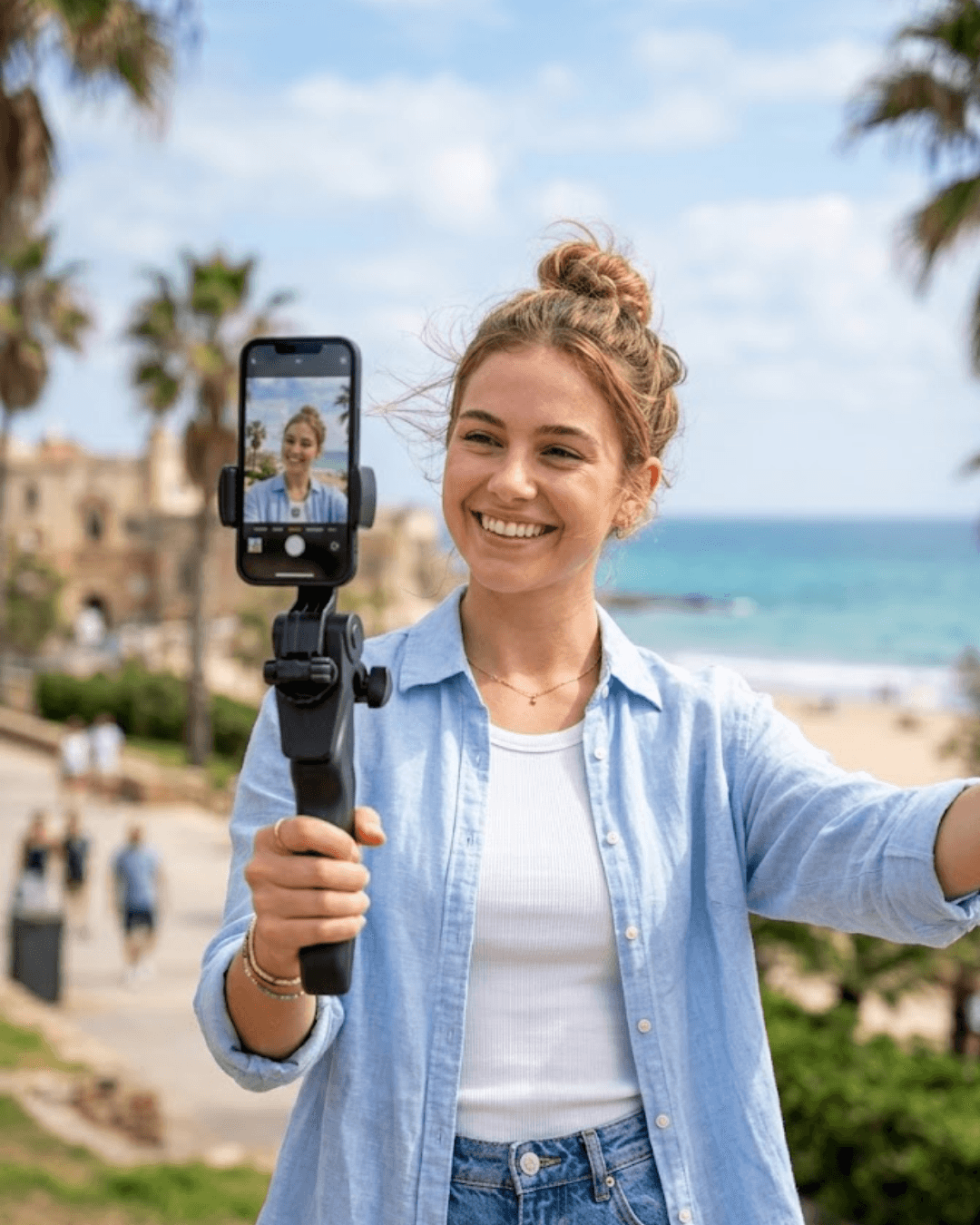 K555 Tripod Masaüstü Telefon Standı Ayarlanabilir ve Katlanabilir