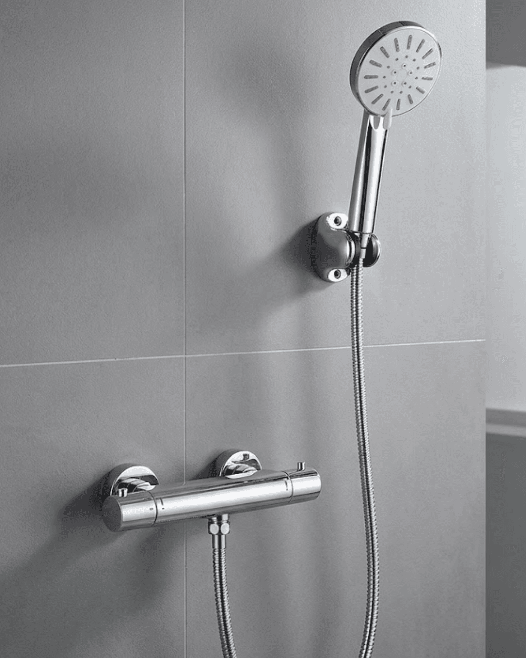 Krem Duş Seti 4 Kademeli El Duşu Başlıklı Dayanıklı Spiral Hortumlu Banyo Seti