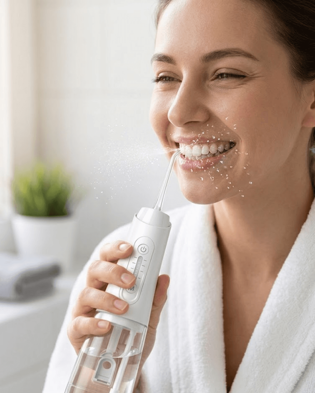 AMF11 Şarjlı Ağız Duşu Beyaz IPX7 Su Geçirmez 320 ml 5 Başlıklı