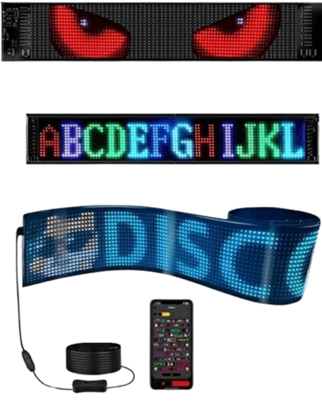 16x96 LED Yazı Paneli 60 cm Esnek RGB Işıklı Programlanabilir Ekran 4