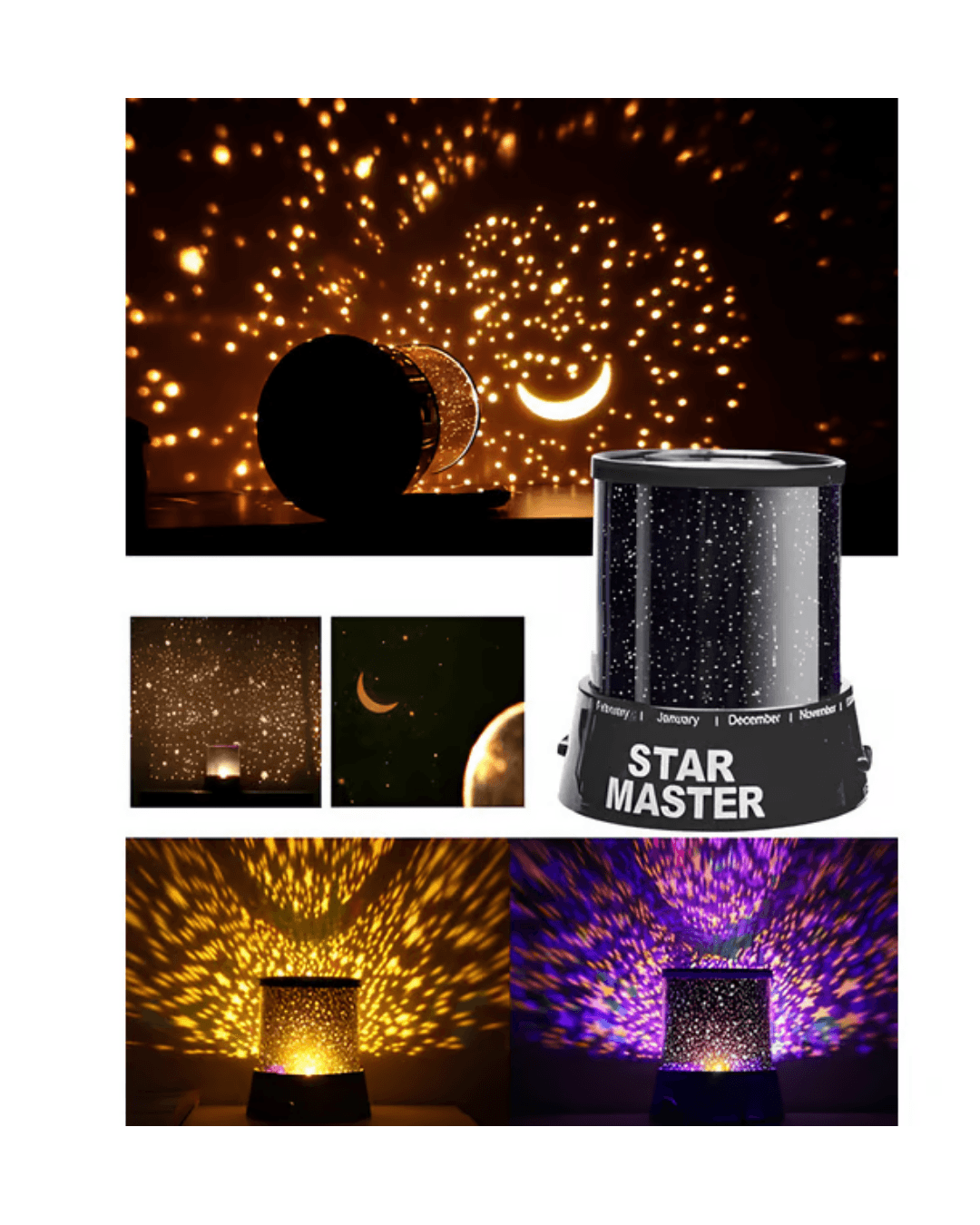 Tavana Yıldız Yansıtan Projeksiyon Gece Lambası USB Çalışan Renk Değiştiren LED 5