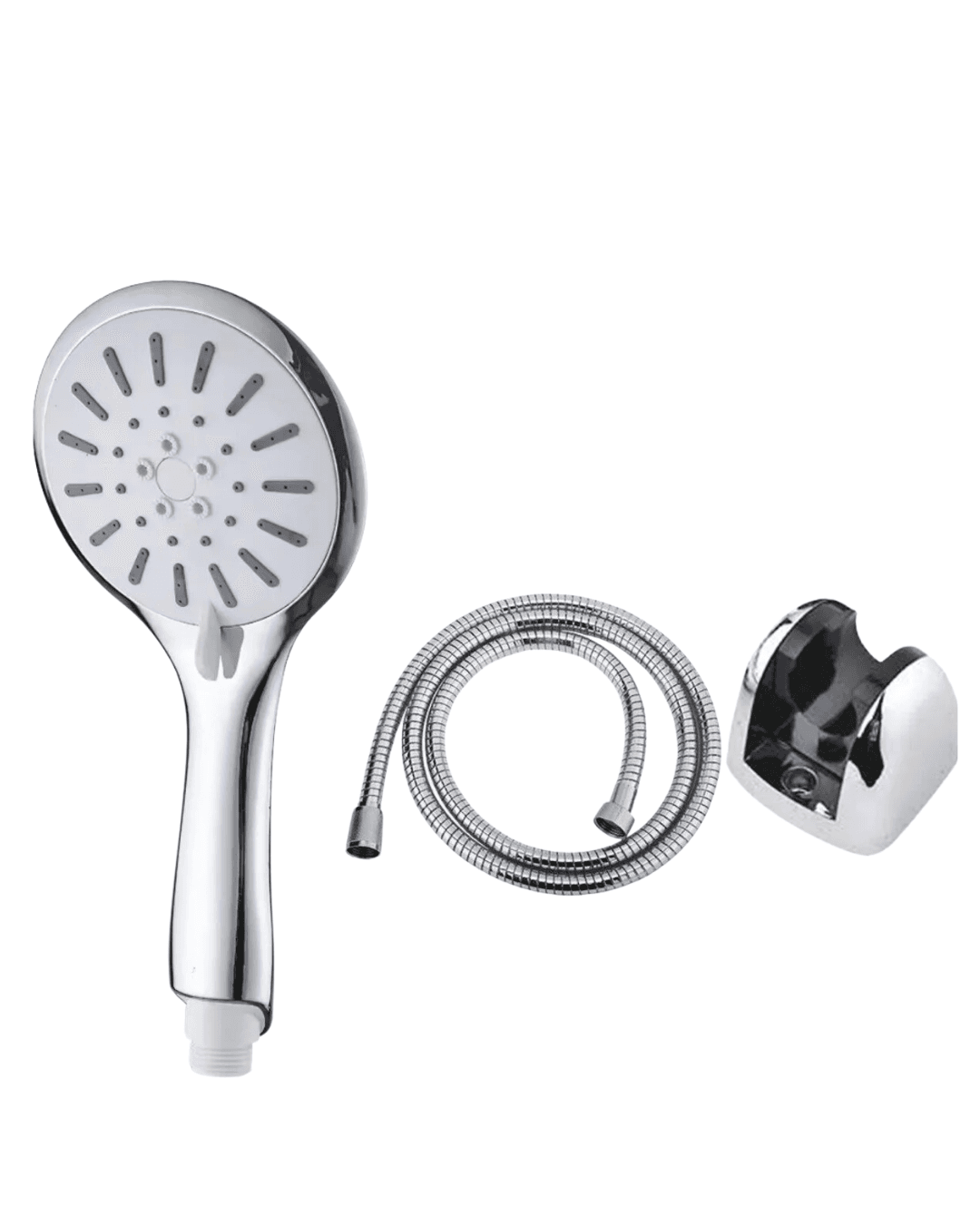 Krem Duş Seti 4 Kademeli El Duşu Başlıklı Dayanıklı Spiral Hortumlu Banyo Seti 5