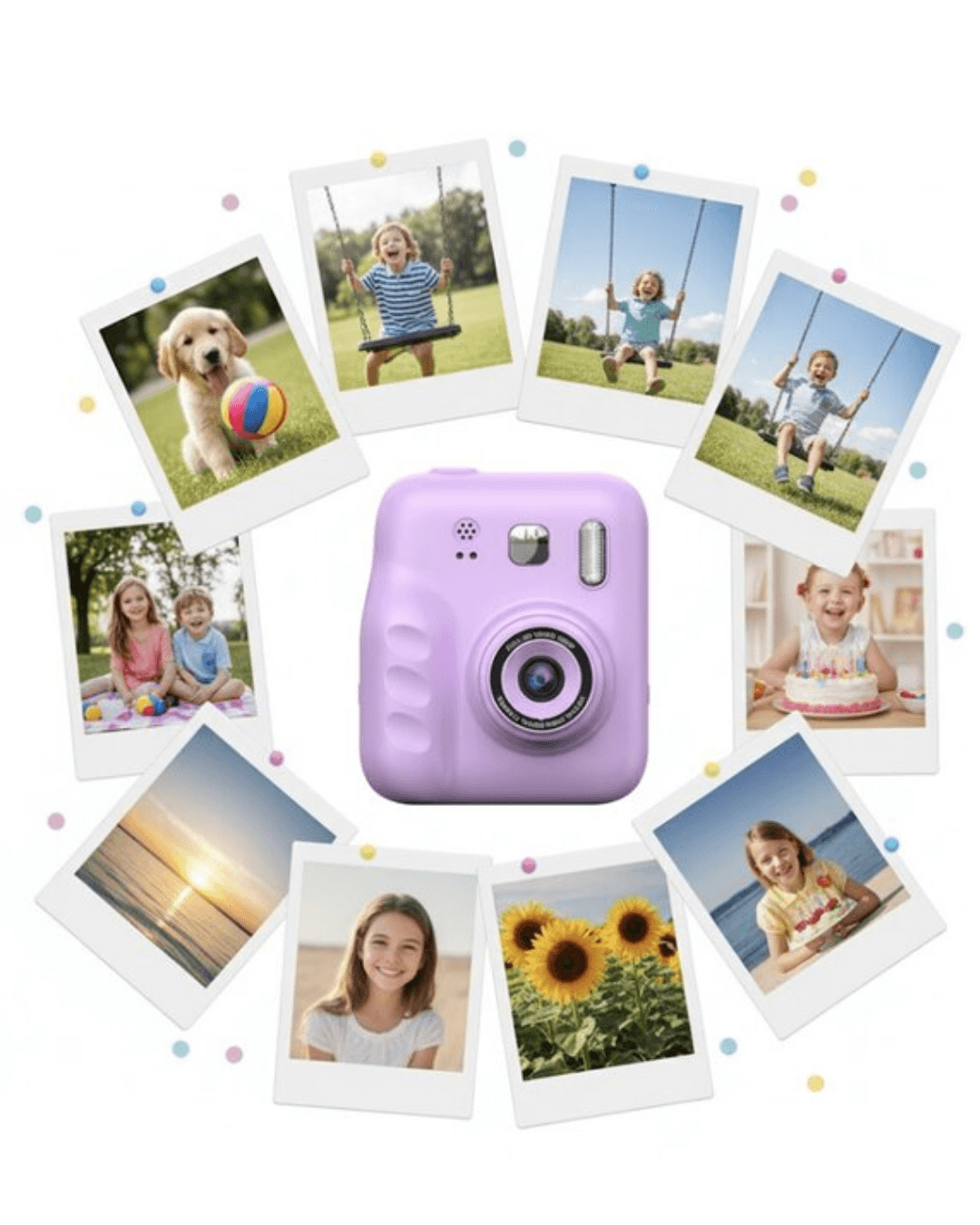 Y300H Printer Kamera Mor Çocuklar İçin Anında Baskılı Fotoğraf Makinesi 5