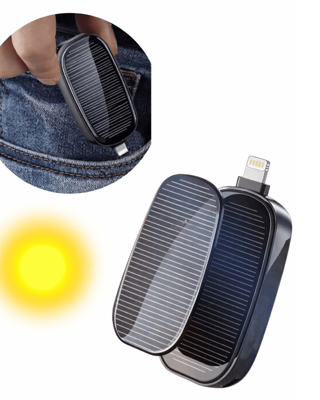 302 iOS Güneş Enerjili Powerbank 1200mAh Taşınabilir Solar Şarj Cihazı 6