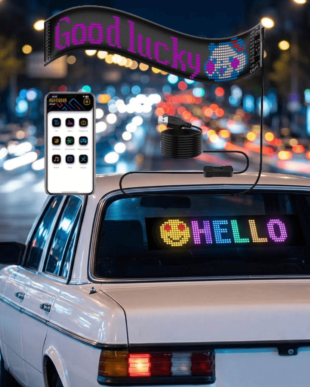 LED Matrix Panel RGB 16x96 Akıllı Ekran Telefon Kontrollü Animasyonlu Yazı Yazma