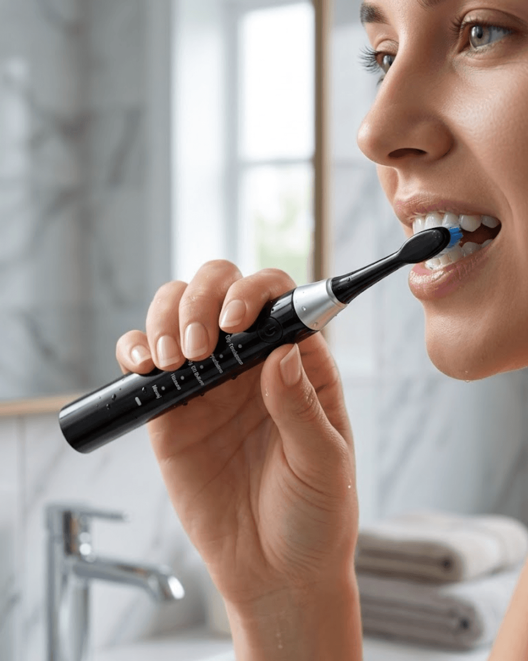Elektrikli Diş Fırçası Güçlü Sonic Titreşim 5 Mod 500 mAh IPX7 4 Başlık