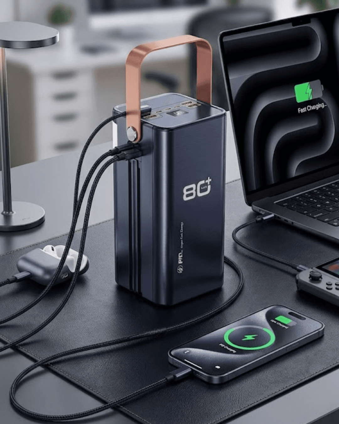 80000 mAh Taşınabilir Powerbank Süper Hızlı Şarj Çoklu Çıkış LED Göstergeli