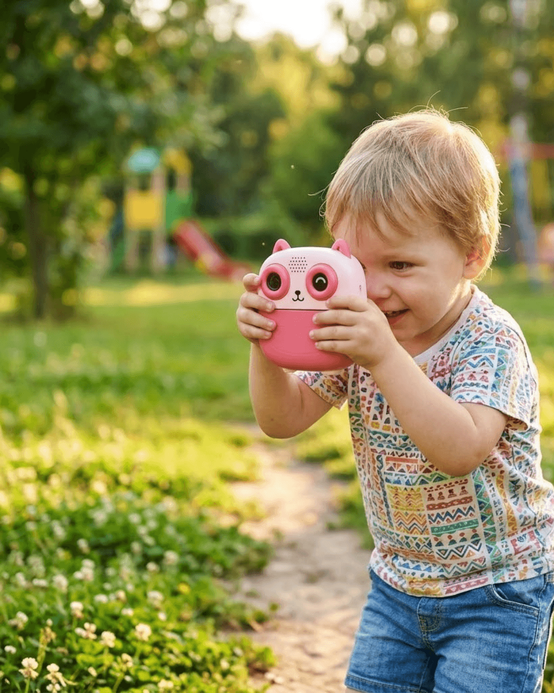 Çocuklar İçin Anında Baskılı Kamera 6 Renk Kalem 5 Rulo Kağıt Hediyeli Eğitici Fotoğraf Makinesi