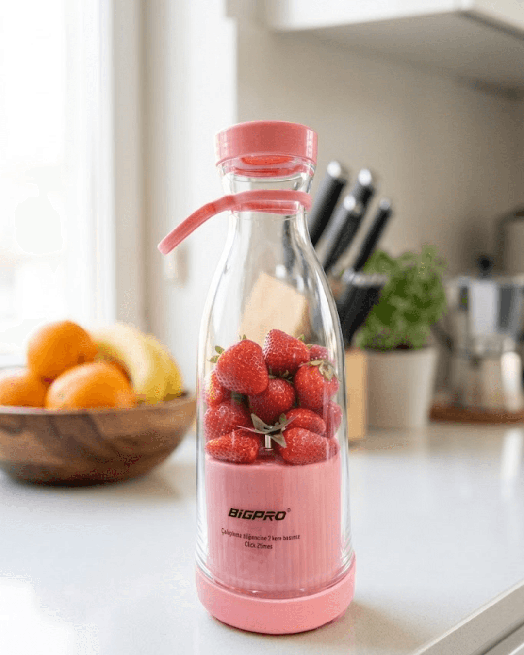 Şarjlı Taşınabilir Blender USB Kablosuz Smoothie Yapıcı Pratik Kullanım Tek Tuş
