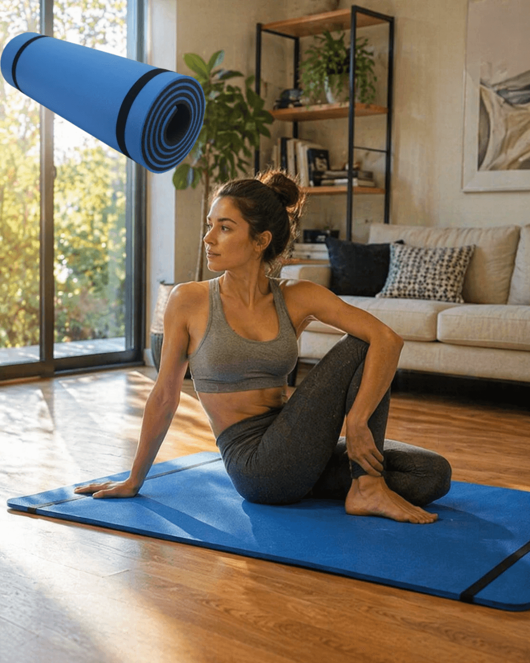 10 mm Yoga Matı Kaymaz Yüzey Çift Taraflı Kullanım Dayanıklı EVA Fitness Minderi