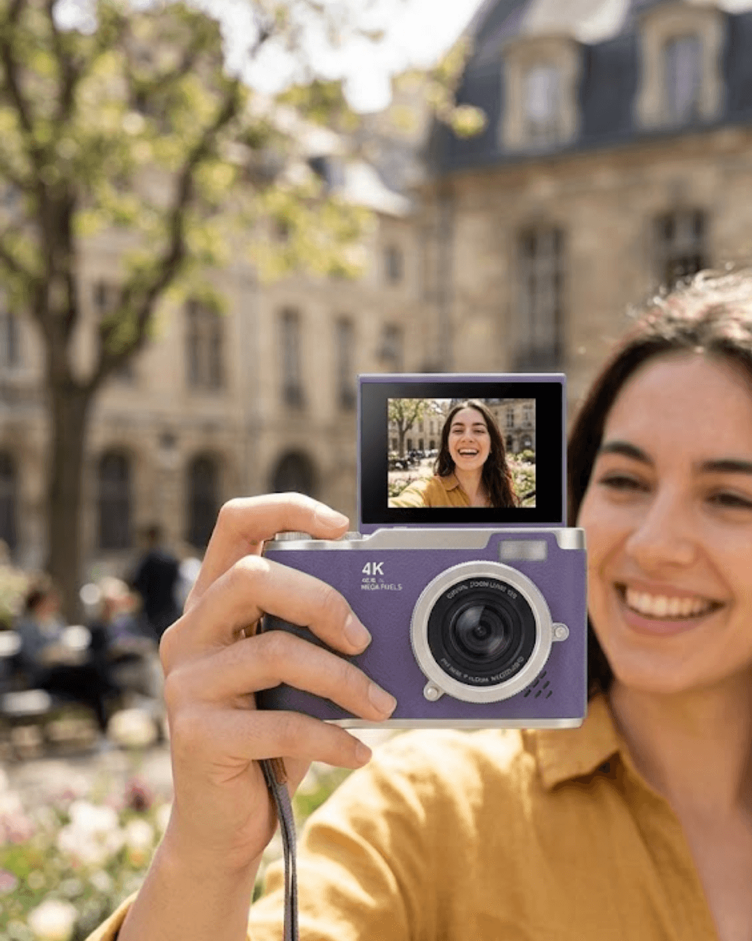 4K Dijital Kamera 48 MP Flip Ekran Vlog ve Fotoğraf Makinesi Otomatik Odaklı