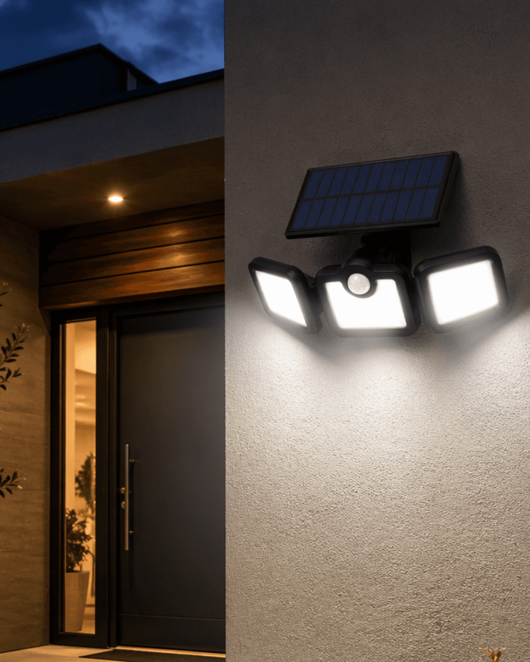 Solar Sensörlü LED Projektör Hareket Algılayıcılı Güneş Enerjili Bahçe Lambası Dış Mekan Aydınlatma