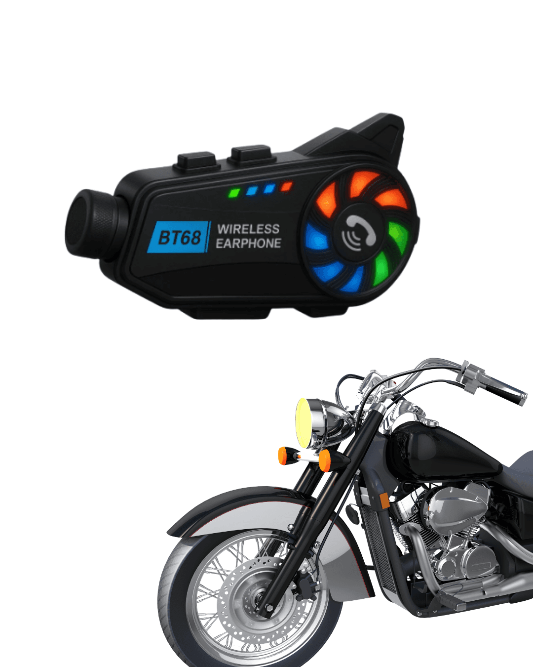 BT68 Kameralı İntercom Kask Kamerası 1080P Bluetooth 3000mAh Uzun Pil Ömrü 6