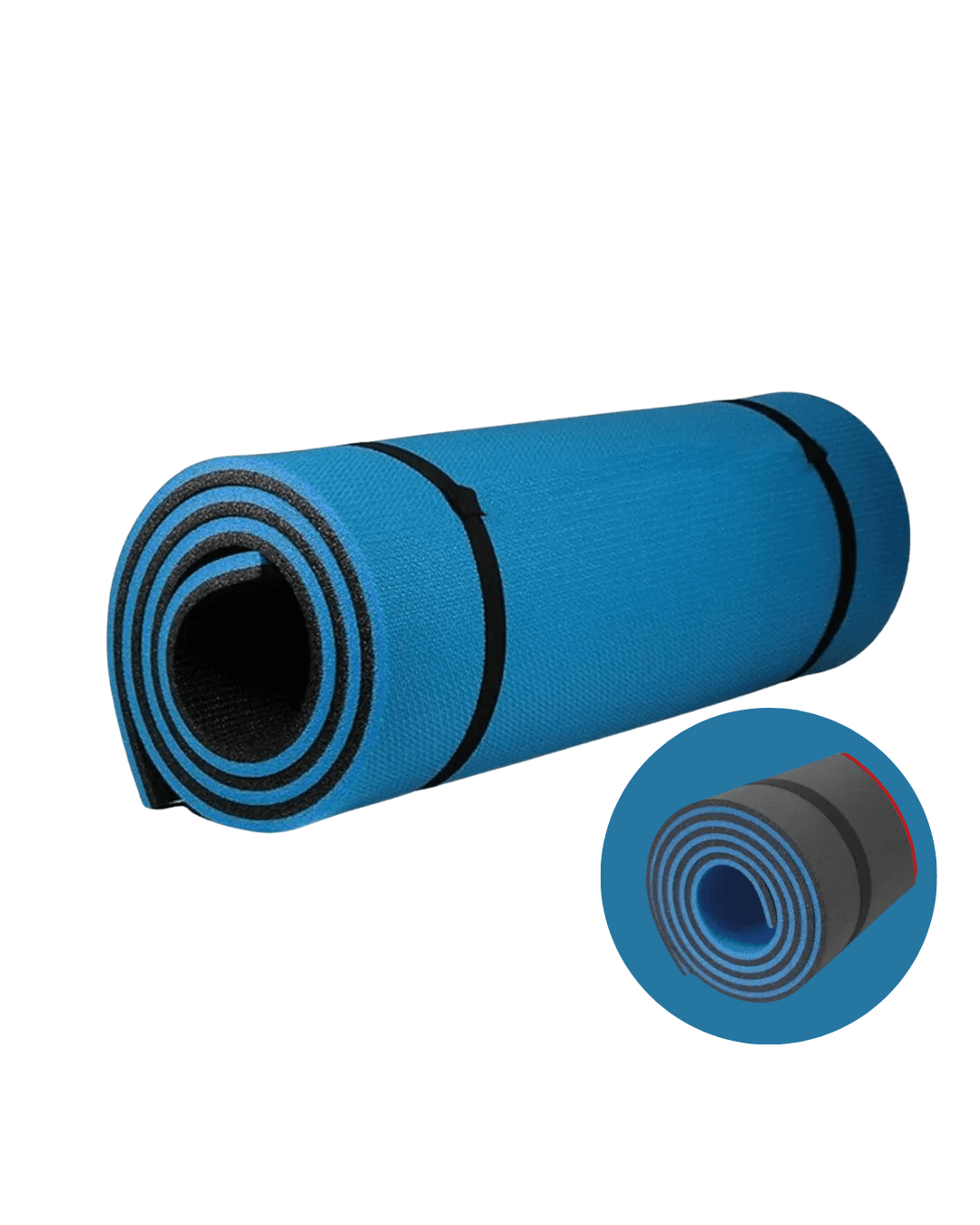 10 mm Kalınlıkta Mavi Yoga Matı Kaymaz Tabanlı Fitness ve Pilates Matı 6
