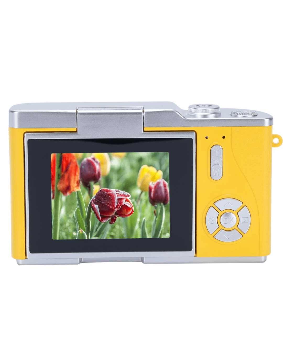 LK007 Fotoğraf Makinesi Sarı 48 MP 4K Video Flip Ekran Zoom LED Işık 6