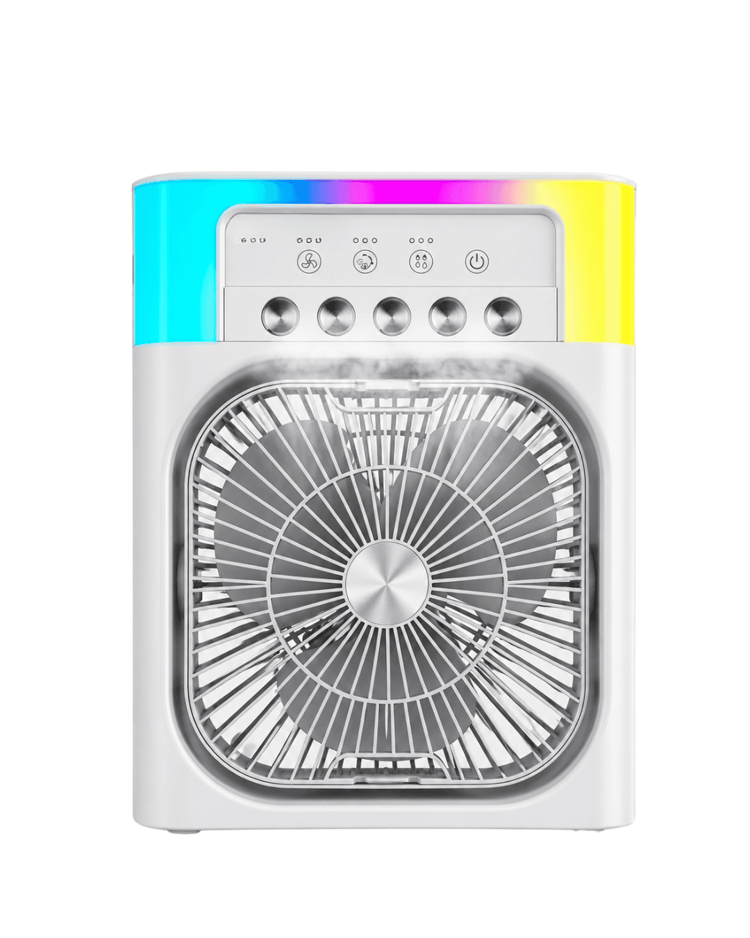 Işıklı Fan 5005 RGB Mini Soğutucu USB Şarjlı Sessiz Masa Fanı 6