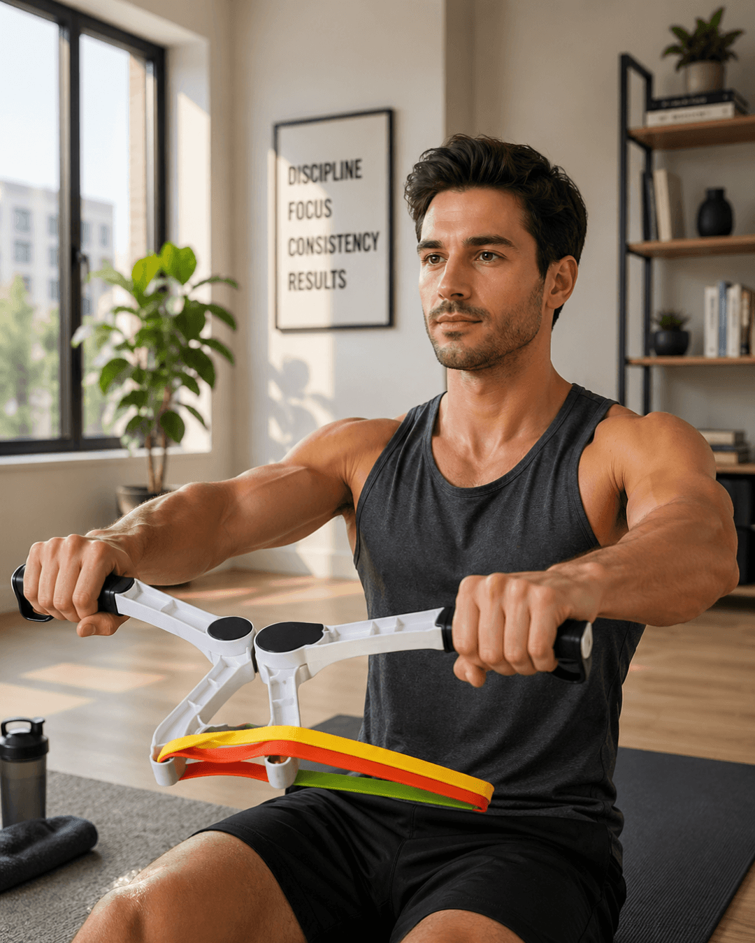 Evde Spor İçin Direnç Bantlı Üst Vücut Egzersiz Aleti Kol Göğüs Omuz