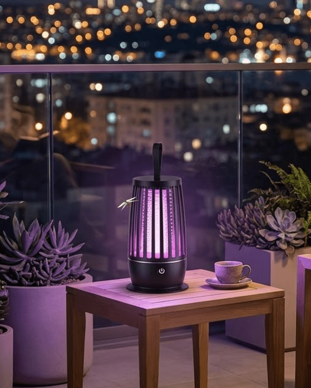 UV Mor Işık Elektrikli Böcek Öldürücü Lamba Sessiz Gece Aydınlatmalı Güvenli Kullanım