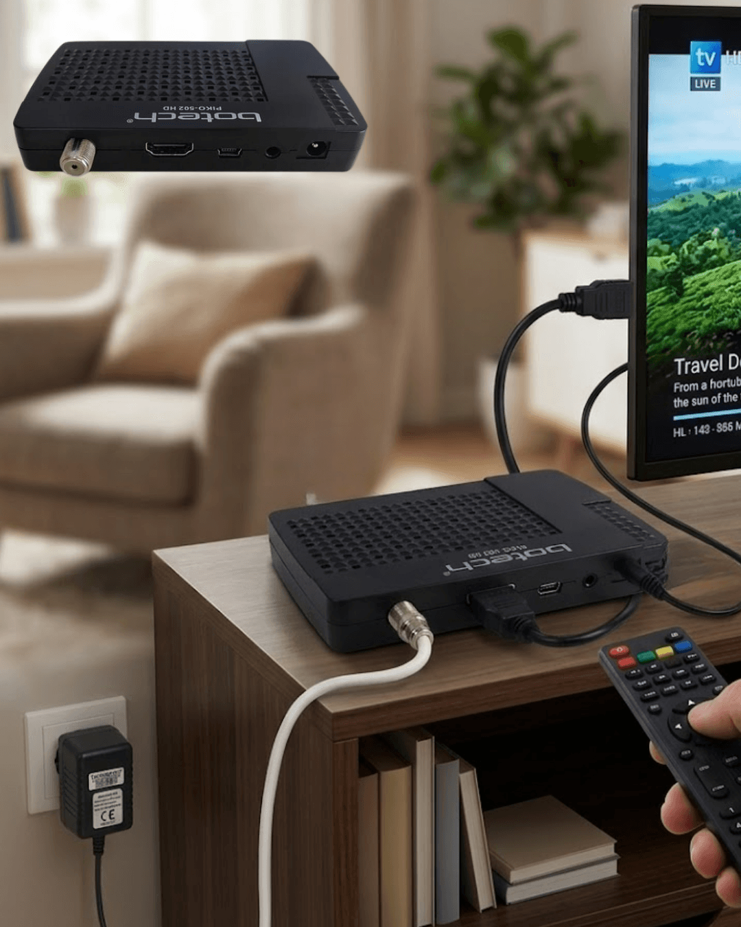 1080p HD Uydu Alıcısı HDMI Çıkışlı USB Destekli Kolay Kurulum DVB-S2