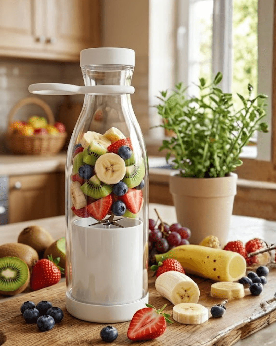 USB Şarjlı Mini Blender Taşınabilir Smoothie Yapıcı 380 ml Pratik Kullanım
