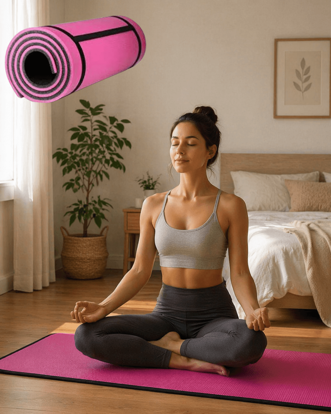 10 mm Pilates ve Egzersiz Matı Kaydırmaz Taban Konforlu Hafif Taşınabilir Spor Minderi